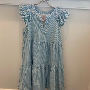 Gal Meets Glam Kids Blue and White Striped Dress